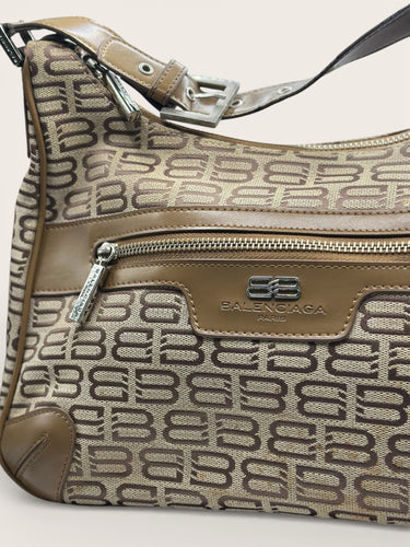Balenciaga Monogram Jacquard Shoulder Bag