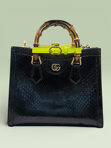 Gucci Diana Small Tote – Black Python with Bamboo Handle