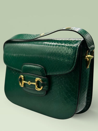 Gucci Horsebit 1955 Shoulder Bag – Emerald Python