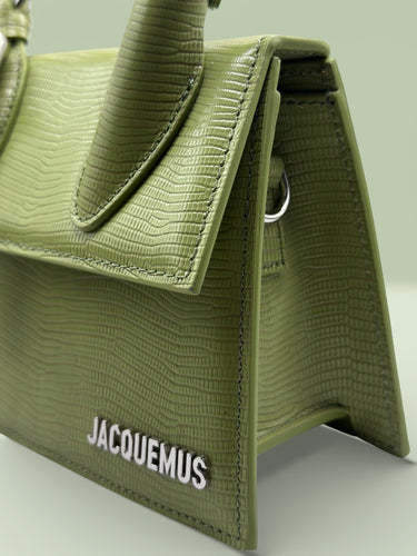 Jacquemus Le Bambino – Olive Lizard Embossed