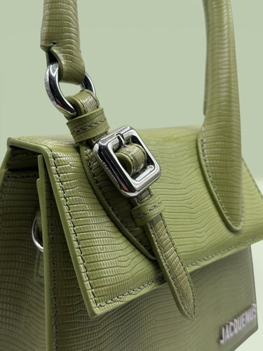Jacquemus Le Bambino – Olive Lizard Embossed