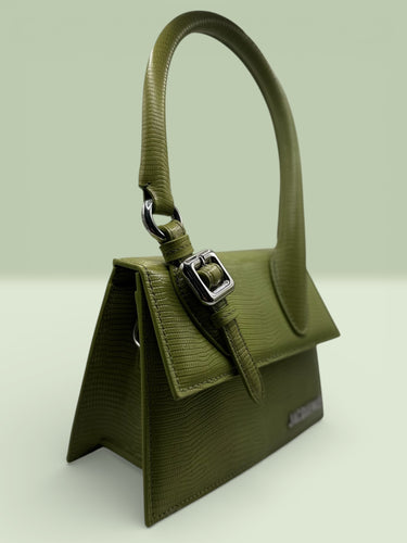 Jacquemus Le Bambino – Olive Lizard Embossed