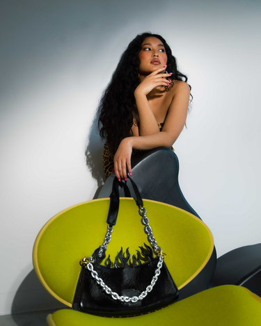 The Roxanne Patent Black Leather